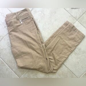 Etcetera Womens Size 6 Tan Dress Pants Jodphur Silver Button Fall And Spring